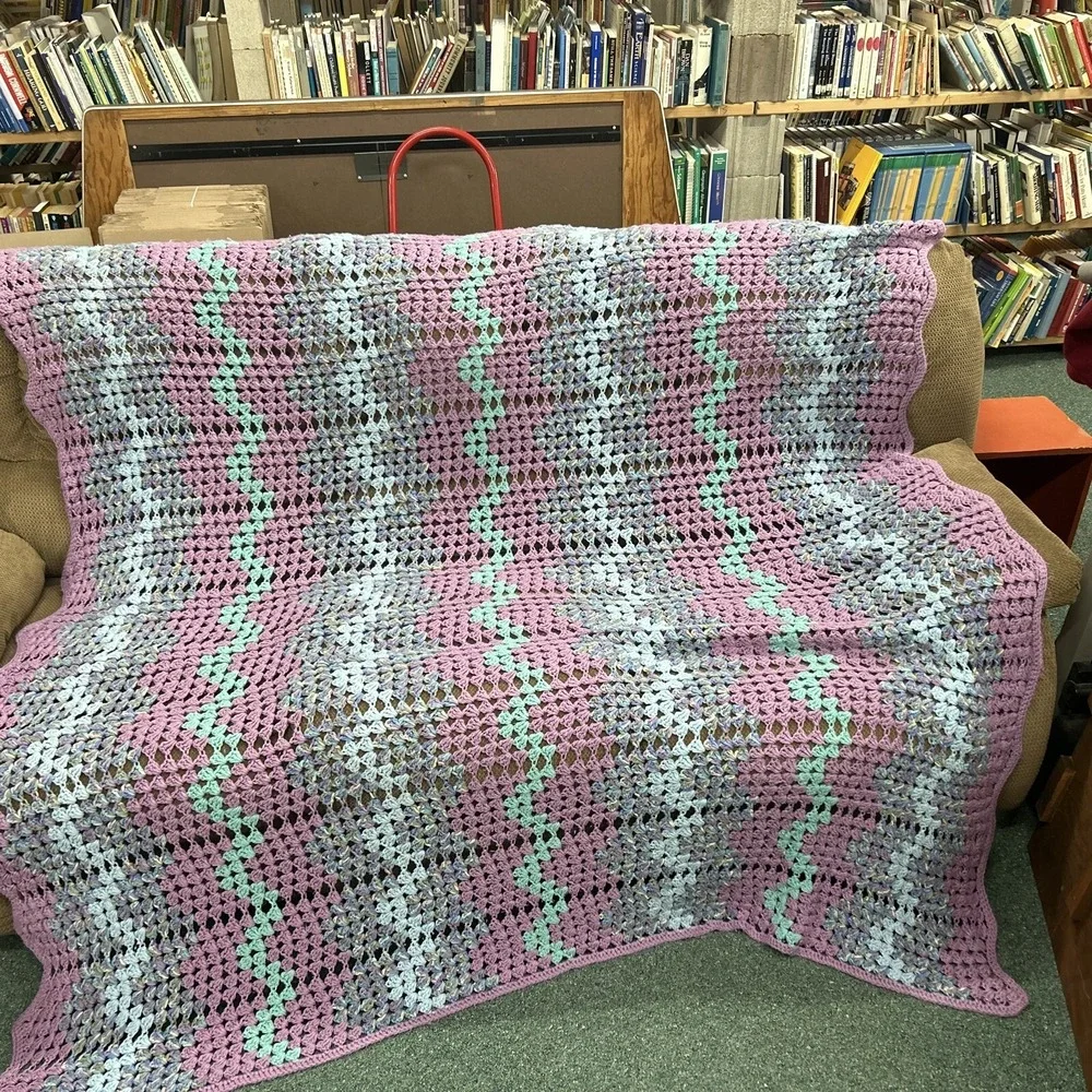 Grannycore Large Crochet Afghan Multi Colored‎ Blanket/Bedspread/Throw 72